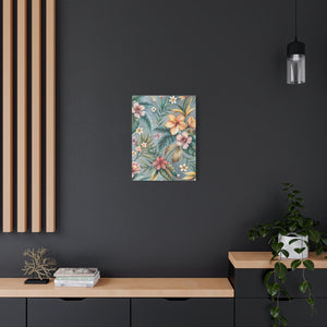 Folk Floral Pattern, Balinese Inspired 07 - 18 in x 24 in Matte Canvas, Stretched, 1.25 in