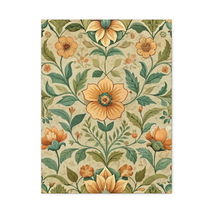 Folk Floral Pattern, Armenian Inspired 02 - 18 in x 24 in Matte Canvas, Stretched, 1.25 in