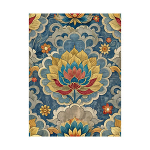 Folk Floral Pattern, Tibetan Inspired 02 - 18 in x 24 in Matte Poster