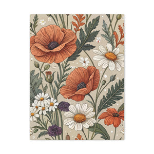 Wildflowers Pattern 022 - 18 in x 24 in Matte Canvas, Stretched, 1.25 in