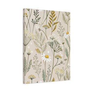Wildflowers Pattern 057 - 18 in x 24 in Matte Canvas, Stretched, 1.25 in