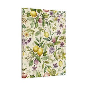 Folk Floral Pattern, Italian Inspired 02 - 18 in x 24 in Matte Canvas, Stretched, 1.25 in