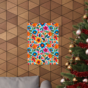 Mexican Floral Fiesta Pattern 050 - 18 in x 24 in Matte Poster