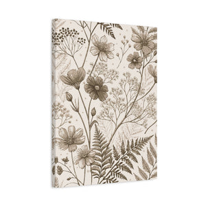 Wildflowers Pattern 115 - 18 in x 24 in Matte Canvas, Stretched, 1.25 in