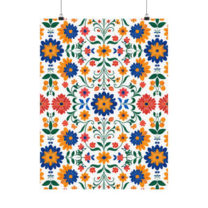 Mexican Floral Fiesta Pattern 016 - 18 in x 24 in Matte Poster