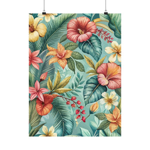 Folk Floral Pattern, Balinese Inspired 06 - 18 in x 24 in Matte Poster