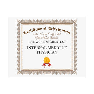 World's Greatest Internal Medicine Physician - 14 in x 11 in Matte Poster