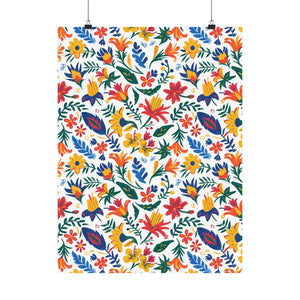 Mexican Floral Fiesta Pattern 021 - 18 in x 24 in Matte Poster