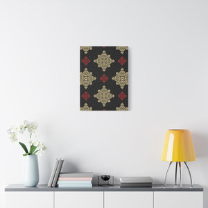 Damask Pattern 029 - 18 in x 24 in Matte Canvas, Stretched, 1.25 in