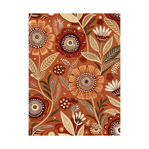 Folk Floral Pattern, Aboriginal Inspired 02 - 18 in x 24 in Matte Poster