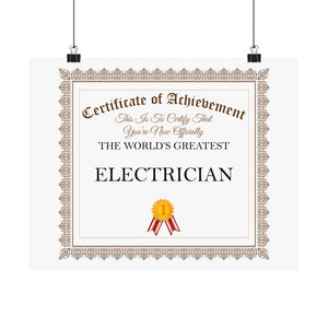 World's Greatest Electrician - 14 in x 11 in Matte Poster