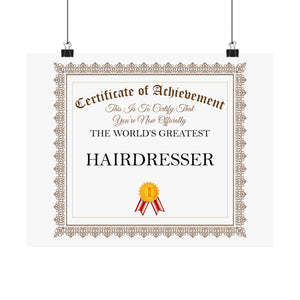 World's Greatest Hairdresser - 14 in x 11 in Matte Poster