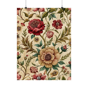Folk Floral Pattern, Iranian Inspired 04 - 18 in x 24 in Matte Poster