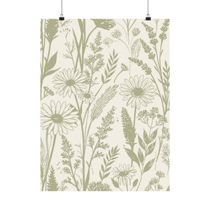 Wildflowers Pattern 055 - 18 in x 24 in Matte Poster
