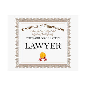 World's Greatest Lawyer - 14 in x 11 in Matte Poster