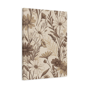 Wildflowers Pattern 076 - 18 in x 24 in Matte Canvas, Stretched, 1.25 in