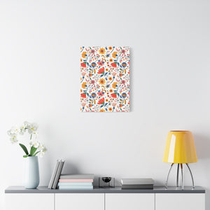 Mexican Floral Fiesta Pattern 019 - 18 in x 24 in Matte Canvas, Stretched, 1.25 in