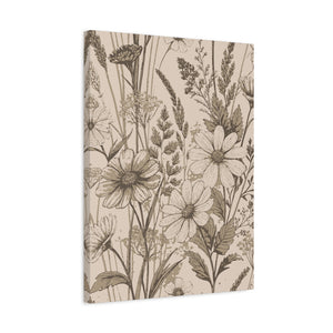 Wildflowers Pattern 103 - 18 in x 24 in Matte Canvas, Stretched, 1.25 in