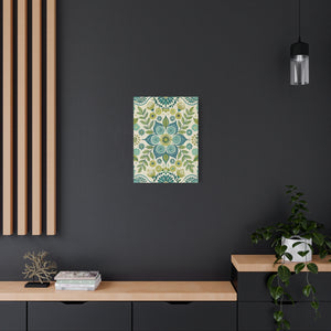 Folk Floral Pattern, Scandinavian Inspired 08 - 18 in x 24 in Matte Canvas, Stretched, 1.25 in