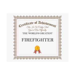 World's Greatest Firefighter - 14 in x 11 in Matte Poster