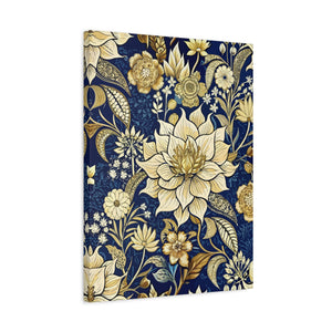 Folk Floral Pattern, Indonesian Inspired 01 - 18 in x 24 in Matte Canvas, Stretched, 1.25 in