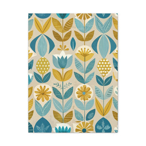 Folk Floral Pattern, Scandinavian Inspired 06 - 18 in x 24 in Matte Canvas, Stretched, 1.25 in