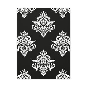 Damask Pattern 025 - 18 in x 24 in Matte Canvas, Stretched, 1.25 in