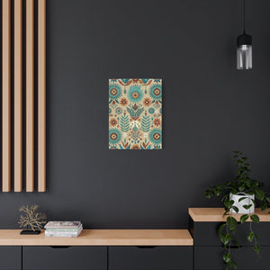 Folk Floral Pattern, Native American Inspired 01 - 18 in x 24 in Matte Canvas, Stretched, 1.25 in