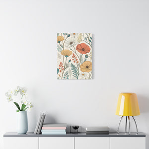 Wildflowers Pattern 065 - 18 in x 24 in Matte Canvas, Stretched, 1.25 in