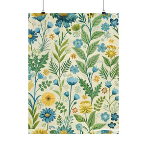 Folk Floral Pattern, Baltic Inspired 01 - 18 in x 24 in Matte Poster