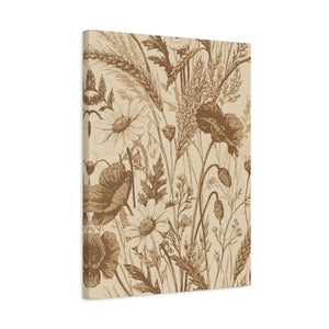 Wildflowers Pattern 166 - 18 in x 24 in Matte Canvas, Stretched, 1.25 in