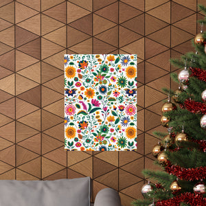 Mexican Floral Fiesta Pattern 015 - 18 in x 24 in Matte Poster
