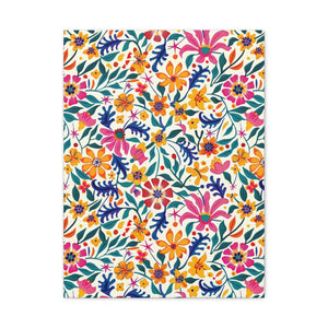 Mexican Floral Fiesta Pattern 003 - 18 in x 24 in Matte Canvas, Stretched, 1.25 in