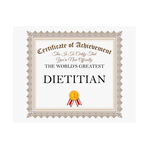 World's Greatest Dietitian - 14 in x 11 in Matte Poster