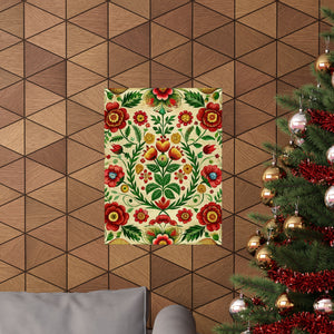 Folk Floral Pattern, Romanian Inspired 06 - 18 in x 24 in Matte Poster
