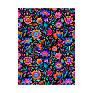 Mexican Floral Fiesta Pattern 057 - 18 in x 24 in Matte Poster
