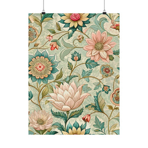 Folk Floral Pattern, Burmese Inspired 01 - 18 in x 24 in Matte Poster