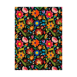 Mexican Floral Fiesta Pattern 039 - 18 in x 24 in Matte Poster