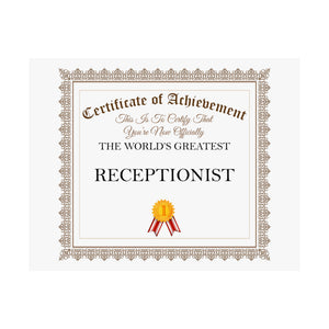 World's Greatest Receptionist - 14 in x 11 in Matte Poster