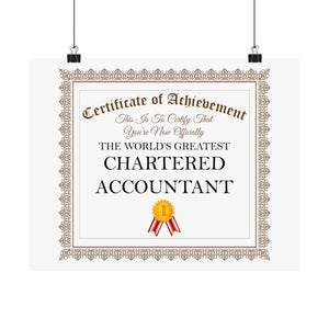 World's Greatest Chartered Accountant - 14 in x 11 in Matte Poster