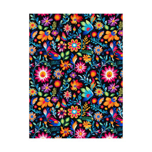 Mexican Floral Fiesta Pattern 053 - 18 in x 24 in Matte Poster