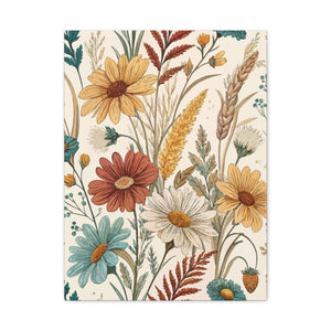 Wildflowers Pattern 004 - 18 in x 24 in Matte Canvas, Stretched, 1.25 in