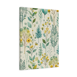 Folk Floral Pattern, Finnish Inspired 01 - 18 in x 24 in Matte Canvas, Stretched, 1.25 in