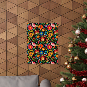 Mexican Floral Fiesta Pattern 039 - 18 in x 24 in Matte Poster