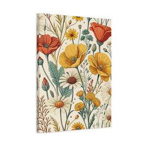 Wildflowers Pattern 169 - 18 in x 24 in Matte Canvas, Stretched, 1.25 in