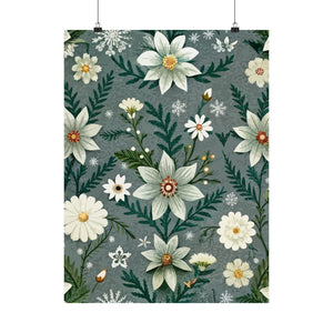 Folk Floral Pattern, Alpine Inspired 06 - 18 in x 24 in Matte Poster
