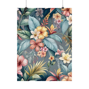 Folk Floral Pattern, Balinese Inspired 08 - 18 in x 24 in Matte Poster