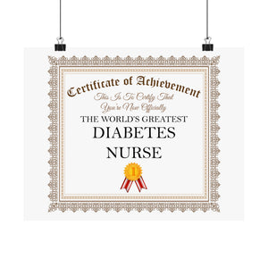 World's Greatest Diabetes Nurse - 14 in x 11 in Matte Poster