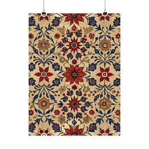 Folk Floral Pattern, Moroccan Inspired 10 - 18 in x 24 in Matte Poster