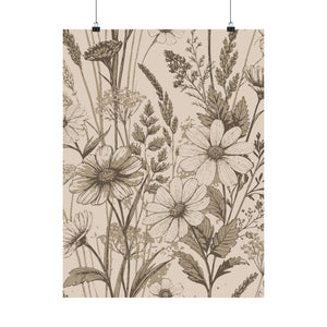 Wildflowers Pattern 103 - 18 in x 24 in Matte Poster